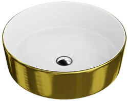 Spectrum Lavoar pe blat Spectrum, Rosina Brushed Gold, rotund, auriu periat-alb (25765) - sanoterm