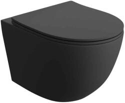 Spectrum Set vas WC, Spectrum, Sierra 2.0, Tornado Flush, cu capac soft close, quick release, negru mat (45282) - sanoterm