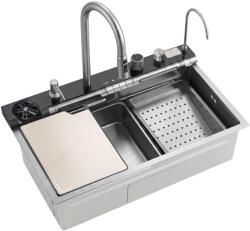 Rea Chiuveta multifunctionala din otel 10 in 1 REA Alonzo 75x46 cm crom periat (ZLE-06420) Chiuveta