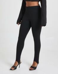 Boohoo Fekete Sima Lábszármelegítő Leggings Magas Derék Csatokkal Boohoo 36