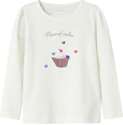 NAME IT tricou pentru fete cu mâneci lungi cu model alb (149335)