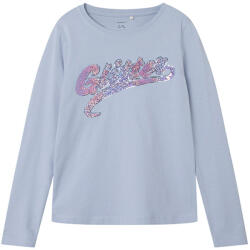 NAME IT Tricou mâneci lungi fete, mov cu paiete, Glitter, 116/164 albastru purpuriu (143BBB)