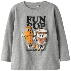 NAME IT tricou cu mâneci lungi cu model pentru băieți gri (14AB90)