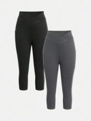 Shein Fekete Szürke 2 Db-os Sima Leggings Shein Zsebekkel 164