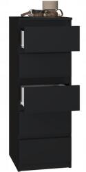 Topeshop Komód fekete Modern, Magas, 5 fiókos, Minimalista (W5)