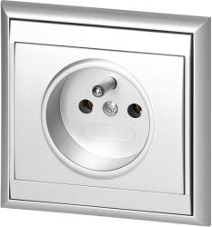 ORNO Priză încastrată simplă 2P+E Luna, 16A, 250V, PT-16L, argintiu (O-OR-OE-7605_G)