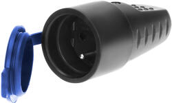 ORNO Priză electrică de cauciuc 2P+Z, neagră (O-OR-AE-1314)