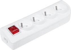ElgoTech Priză rețea 4x 230V albă cu comutator GN-40W (L-URZ3277)