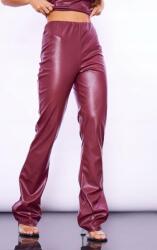 Prettylittlething Bordó Klasszikus Egyenes Hosszú Női Nadrág Műbőrből Prettylittlething 34