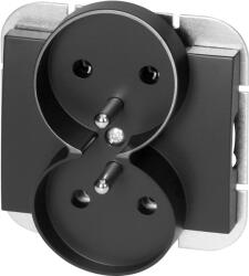 ORNO Priză dublă încastrată 2x2P+E Onyx, 16A, 250V, PT-6OR, negru (O-OR-OE-7506_B)