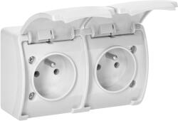 ORNO Priză dublă impermeabilă albă IP44 2x2P+E (O-OR-OE-7106_W)