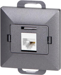 ORNO Priză simplă tel-comp. RJ-45 Cat5 Perlă, RJ45-5CAT/P1, antracit (O-OR-OE-7715_A)