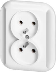 ORNO Priză dublă încastrată 2x2P+E 16A, 250V, TOPAZ, alb (O-PT-6TBBIALY)