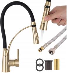Granitan Konyhai Csaptelep Nexo Rugalmas Kifolyócső Brushed Gold álló tömlők (NEXO29766)
