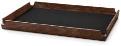 LIND DNA Tavă de servire AIRY CORDUROY 36 x 28 cm, cerneală neagră / maro, piele / lemn, LIND DNA (LIND993290) Tava