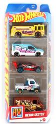 Mattel Hot Wheels Metro Sketch 5 db-os kisautó szett 1/64 - Mattel (1806/JKG13) - innotechshop