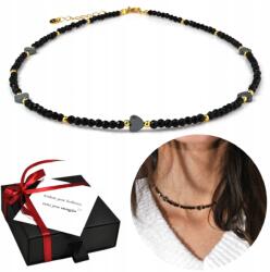  Fekete Turmalin Női nyaklánc Choker Kövek Ezüst Ajándék Női