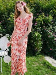 Shein Többszínű Mintás Texturált Ruha Maxi Shein Vállpántokkal 38