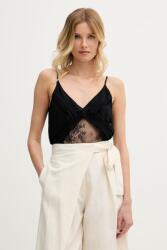 Sisley női pántos viszkóz blúz - fekete S
