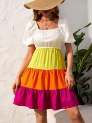 Shein Többszínű Ruha Szellős Színblokkokkal Rövid Ujjú Shein 34