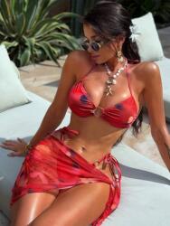 Shein Narancssárga Mintás Kétrészes Bikini Fürdőruha Shein L