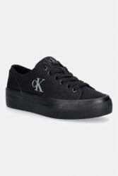 Calvin Klein VULC FLATFORM LOW CANVAS MG teniszcipő női - fekete Női 36
