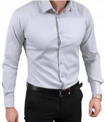 Espada Férfi Ing szürke elegáns sima slim pamut karácsonyra 3XL 47/48 (Espada biznesowa elegancka)