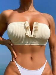 Shein Bézs Klasszikus Bikini Felső Ujjatlan Texturált Shein XL