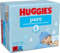 Huggies Pure Nedves törlőkendő, illatmentes 3x56 db (Huggies Pure Chusteczki nawilżane 3x56szt.)
