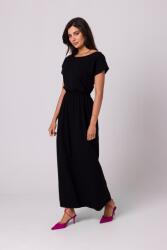 BeWear Ruha Nyári Mindennapi Maxi Ruha Gumizzal, Fekete 42 XL