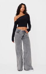 Prettylittlething Fekete Klasszikus Egyvállas Felső Aszimmetrikus Prettylittlething 36