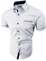  Férfi Ing Fehér Mintás Rövid Ujjú Sdn 068 Méret: XXXL 3XL 47/48 (KRÓTKI RĘKAW BIAŁY)
