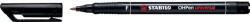STABILO Marker alkoholos, 0, 7 mm, Stabilo "OHPen F", fekete (07.0060301) - tintasziget