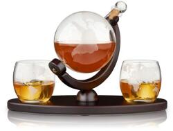 TRUEBRANDS Viski Луксозен комплект за уиски с бутилка и 2 бр. чаши globe (viski-5401)