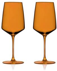 TRUEBRANDS VISKI Кристални чаши за вино Nouveau 2 бр. - цвят кехлибар - 650 мл (VISKI-11265)