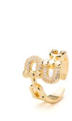 ElectraStore Inel Tifany Reglabil Auriu Cu Cristale Zirconia (C4815)