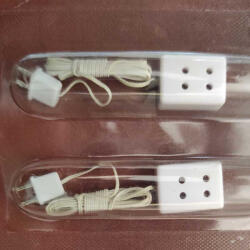Hobbyplanet Priza dubla cu fir si stecher, set 2 bucati , accesorii electrice casute papusi 1 12 (C1700)