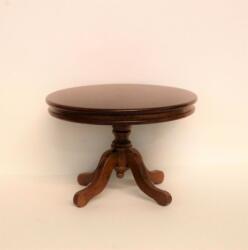 Hobbyplanet Masa rotunda Windsor din lemn culoare nuc - minatura colectionari papusi (V23968)