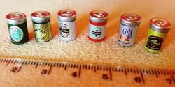 Hobbyplanet Doza de bere - set 6 buc diferite - miniaturi papusi (D644)