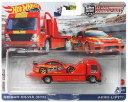 Hot Wheels Set masinute Hot Wheels Car Culture - Team transport, Aero Lift, cu masinuta, Nissan Silvia, 1: 64 (2650)