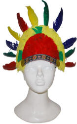Fashion Coif indian cu pene multicolore , bentita traditionala costum cod 502393 (ff50293)