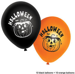 Fashion BALOANE PETRECERE HALLOWEEN - 20 Bucati, negre si portocalii (FF67009)