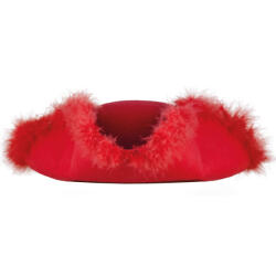 Fashion Palarie Majorete Rosie cu Puf Alb , Stil Clasic si Energie in Format Triunghiular! (ff52287R)