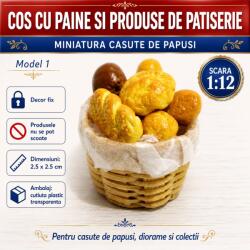 Hobbyplanet Cos cu paine si produse de patiserie, miniatura 1: 12 pentru casute de papusi - Model 1 (V99766_1)