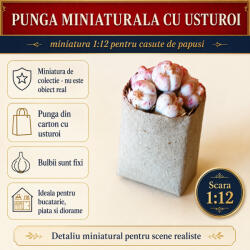 Hobbyplanet Punga de cumparaturi cu usturoi, miniatura 1: 12 pentru casute de papusi (9D1131)