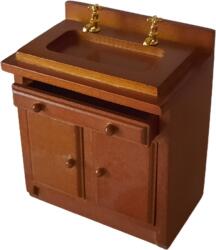 Hobbyplanet Dulap baza lavoar culoare nuc - miniatura casute de papusi (CC30713)