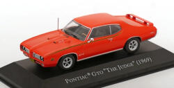 ATLAS Macheta auto Pontiac GTO The Judge Coupe 1969, rosu, scara 1: 43, cu vitrina (2868)