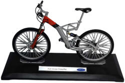Welly Macheta bicicleta Audi Design Cross Pro 1: 10 Welly, gri cu rosu, model colectie premium cu postament (2874)