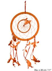 Fashion Dreamcatcher (Prinzator de Vise) portocaliu 28 cm , decor boho protector, cod 50452 (ff50452)