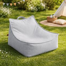 MeowBaby® Puf premium copii meowbaby outzy sako bag feather fog gray , fotoliu bean bag indoor outdoor pentru relaxare si joaca